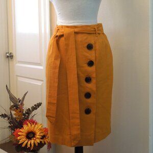 Button Down Linen Blend Skirt - NWOT